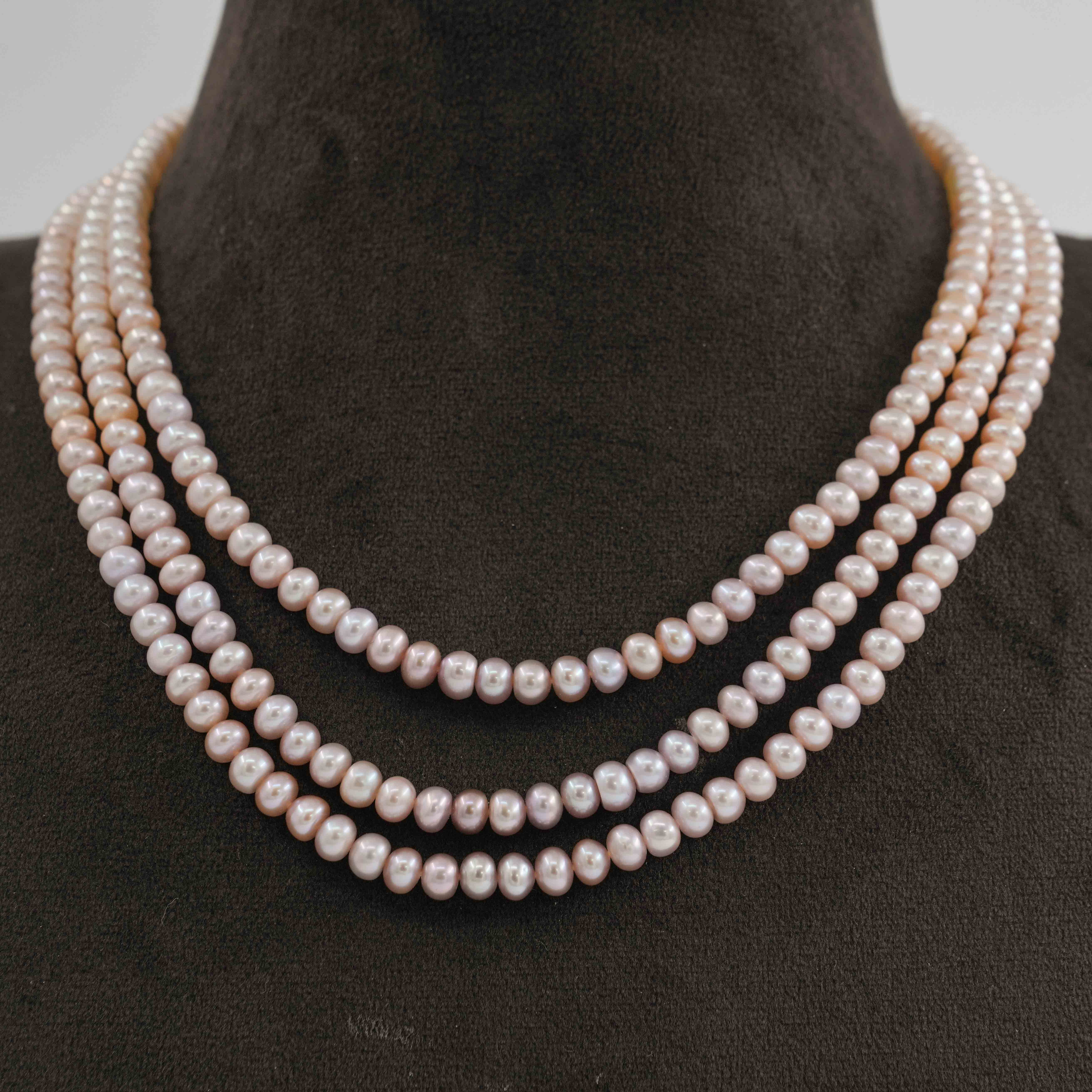 The Pearl Atelier by Kabra Pearls - Flat Pearl Shaded Necklace